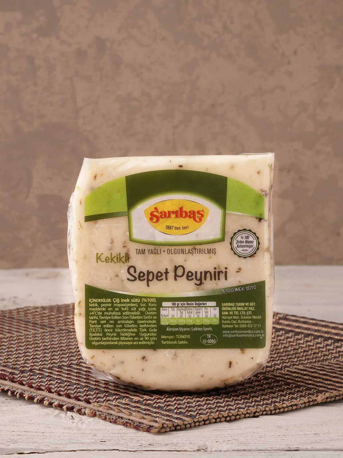 Kekikli Tam Yağlı Sepet Peyniri 350 GR